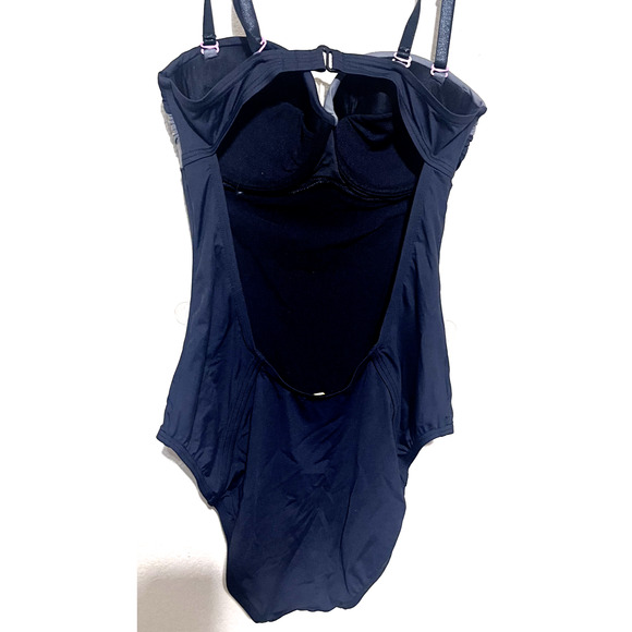 LOLE One Piece Bathing Suit Swimsuit black grey womens sz S built in bra - Picture 6 of 9